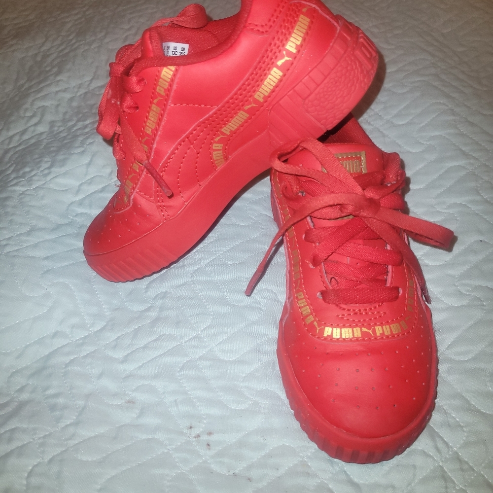 Red Puma kids shoes